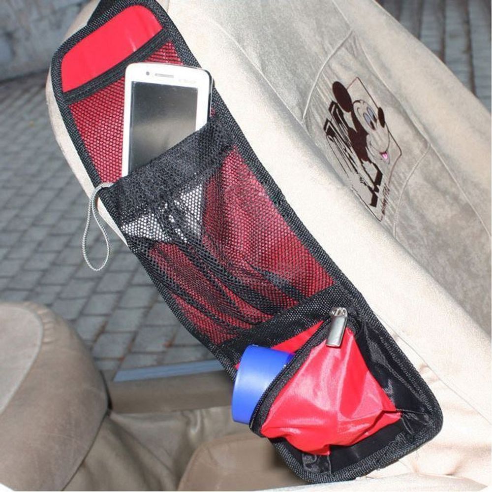 Car Multi Side Pocket Seat Storage Hanging Bag Organise Pouch Red