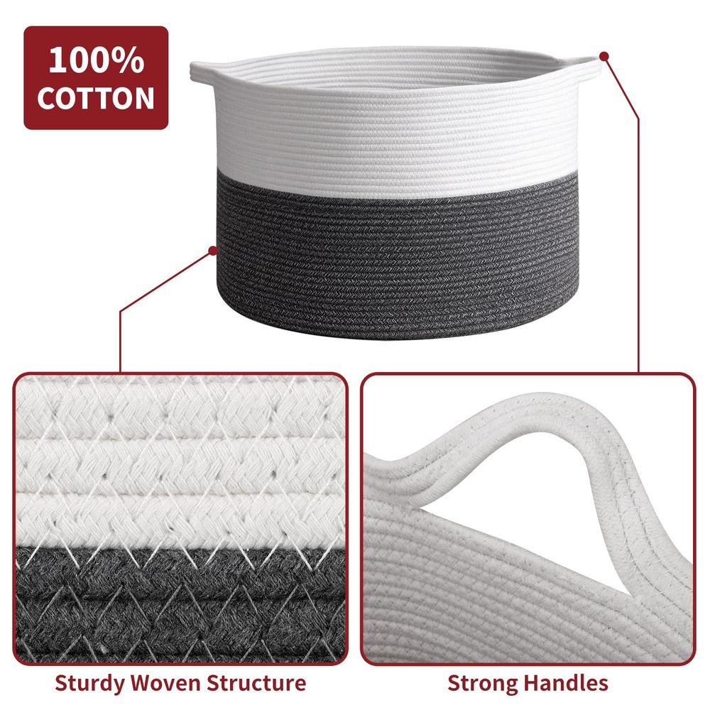 Laundry Basket White & D Grey