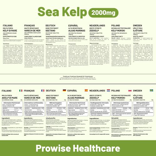 Sea Kelp 2000mg 200 Vegan Tablets - Natural Source of Iodine - Ingredients