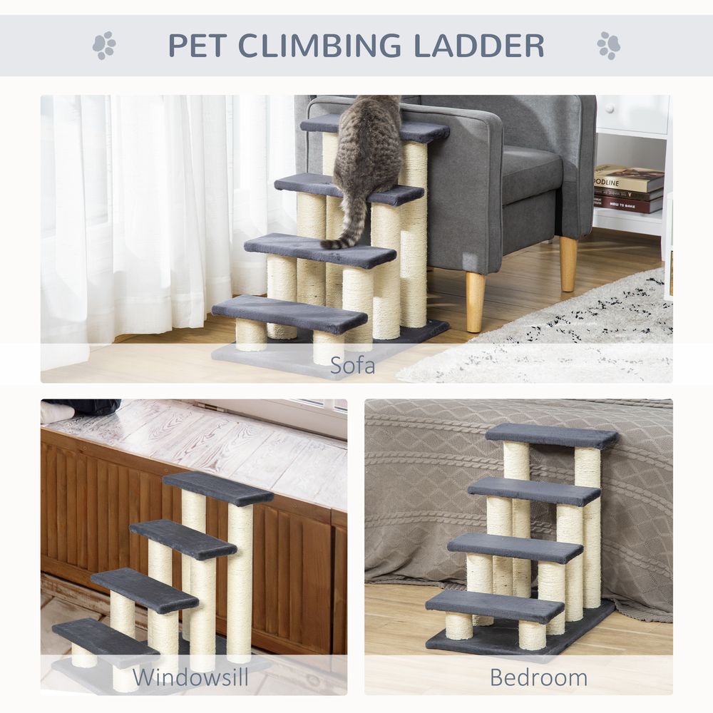 Plush Pet Stair Ladder, Cat Step for Easy Climb, Soft Comfort, Durable Particle Board