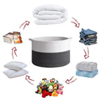 Laundry Basket White & D Grey