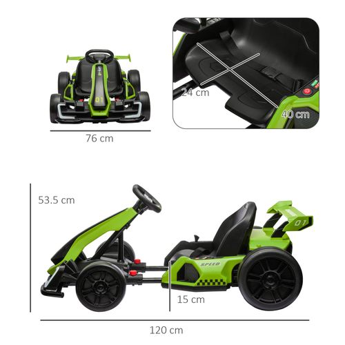 24V Electric Go Kart for Kids with Adjustable Seat