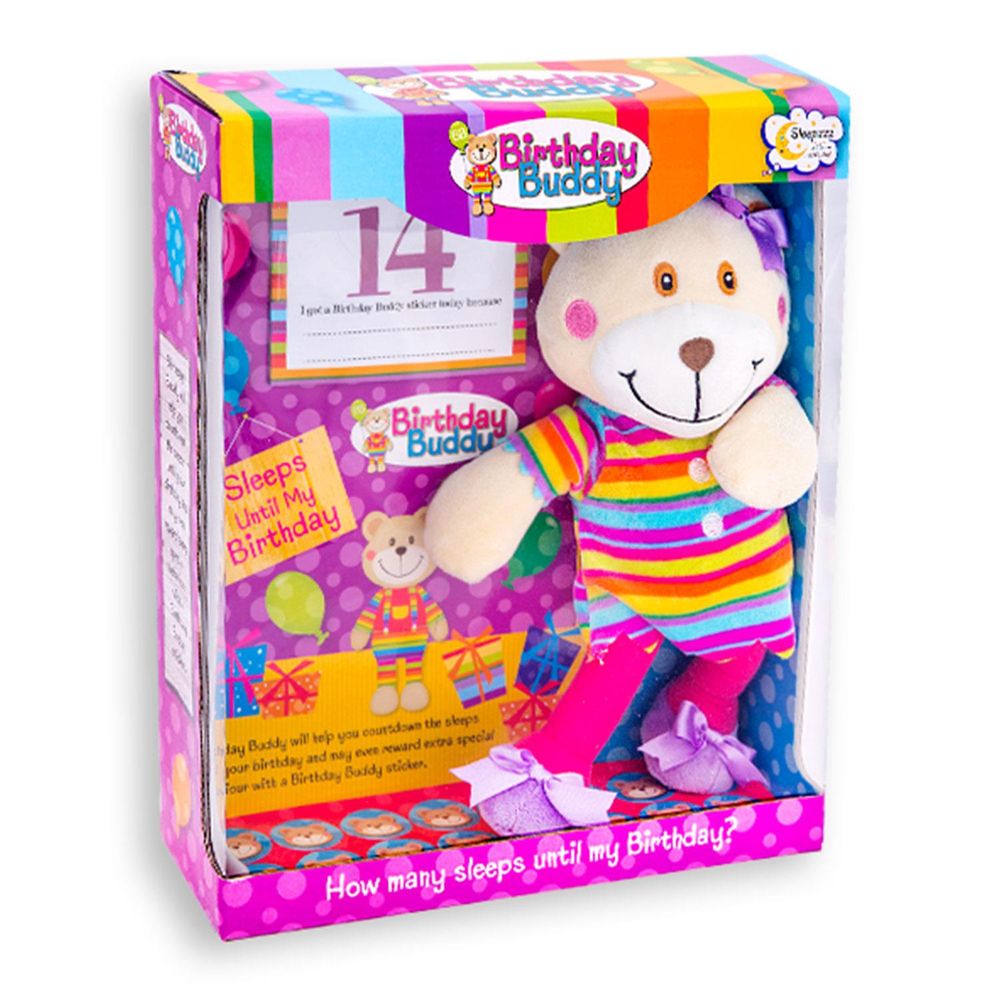 Birthday Buddy (Girl) & (Boy) Toy - Countdown, Plush Bear, Calendar, Stickers!