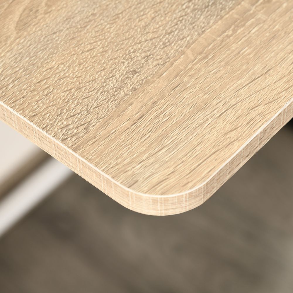 PC Desk with Storage Shelf - White/Oak Finish
