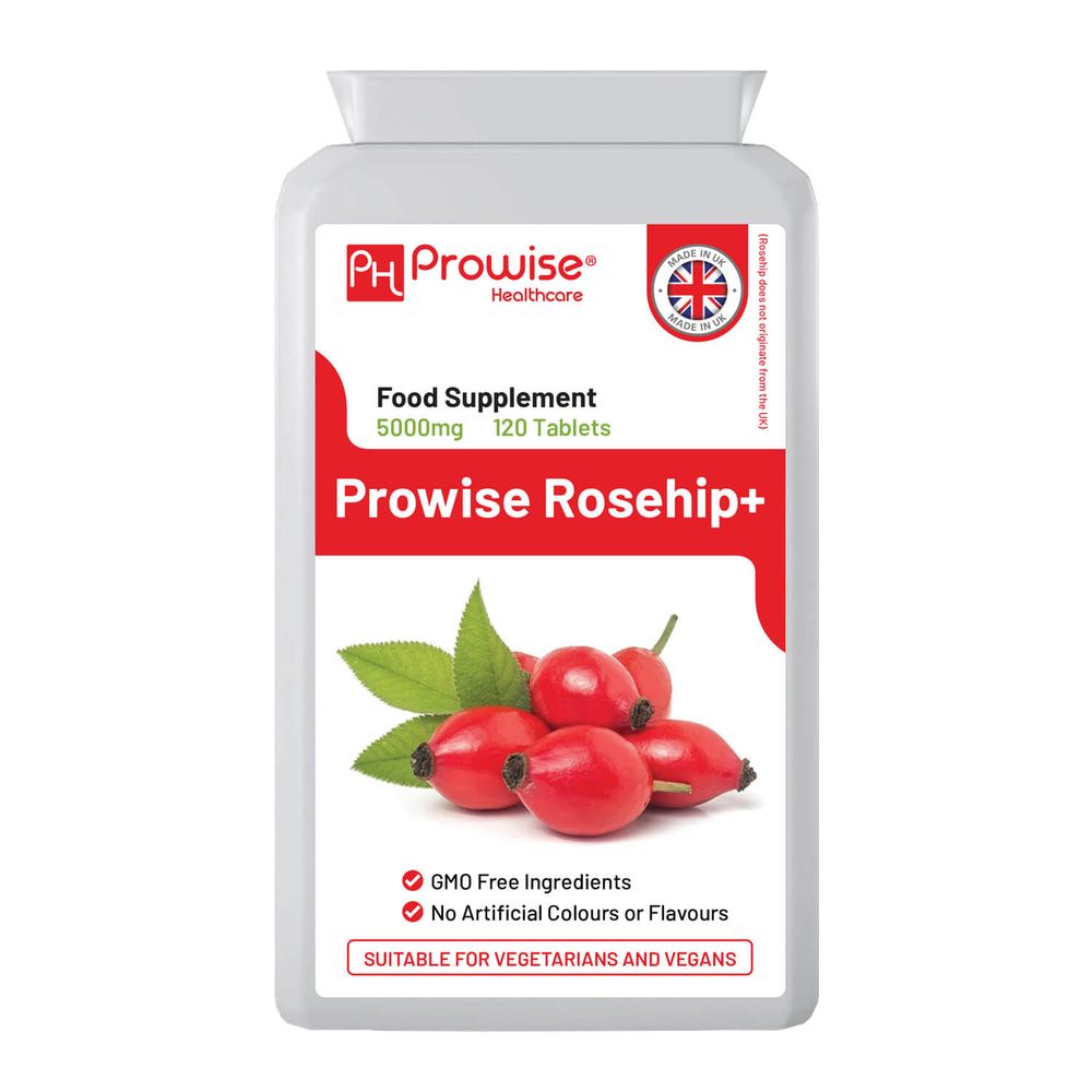 Rosehip Health - Support Joints, Digestion, and Kidney Function - High Potency 5000mg - Made in UK - Vegan