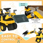 Kids Construction Ride-On Toy with Manual Shovel - Ages 1 to 3