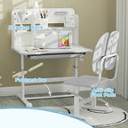 Kids Desk and Chair Set w/ Tiltable Desktop Reading Rack