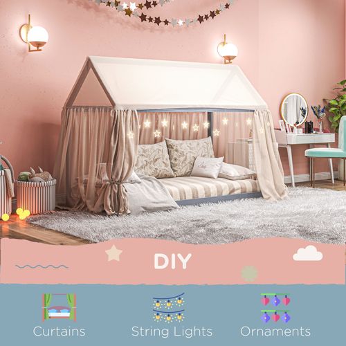 Wooden Single Bed Frame with Tree House Style