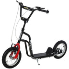 Kids Kick Scooter - Adjustable Handlebar, Inflatable Wheels, Black