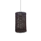 Retro Vintage Rattan Style Lampshade - Easy Fit, 1cm Hole, E27 Base - Barrel Cage Design - for Any Room