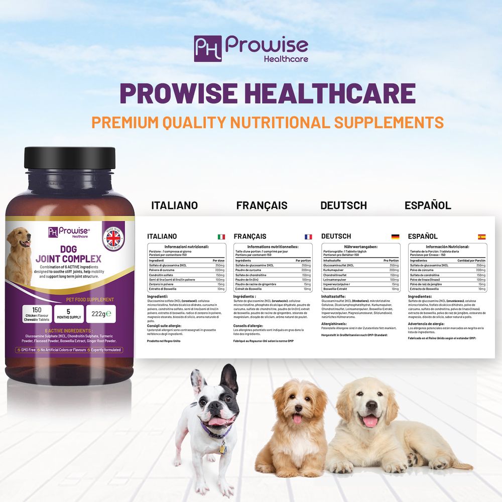 Dog Joint Support 150 Chicken Chewable Tablets 5 Months Supply - UK Made