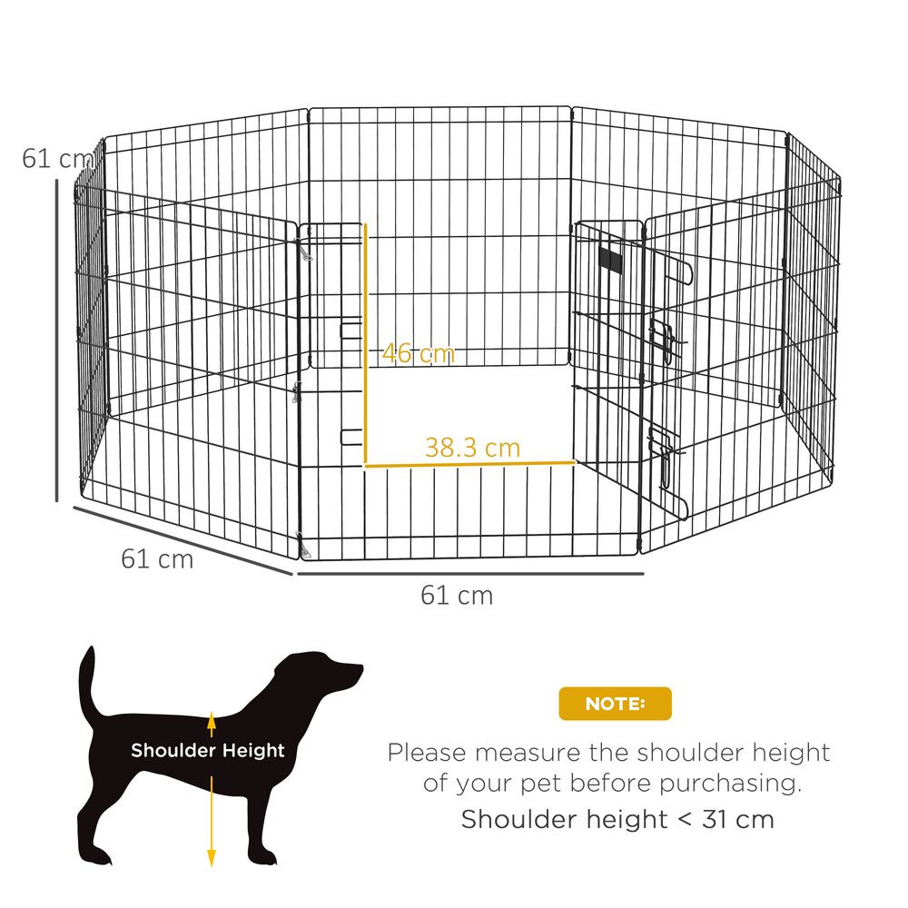 Metal Dog Playpen - 8 Panels, 24 Inch
