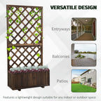 Wood Garden Planter with Trellis for Climbing Plants - Outdoor Decor and Planting Solution