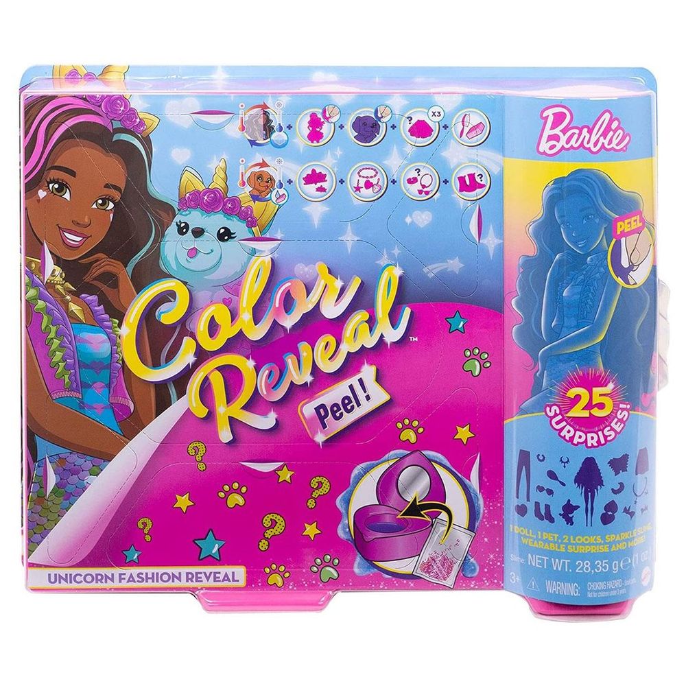 Colour Reveal Unicorn Doll Toy - 25 Accessories - Kids Gift