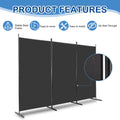 Steel Frame Folding Screen - Black, 3 Panels