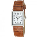 Men's Brown Leather Watch - Rectangle Dial, Classic Style, Quality Strap.1A