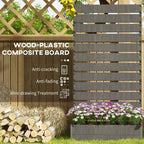 Raised Garden Bed with Trellis Standing Patio Planter Box Dark Grey