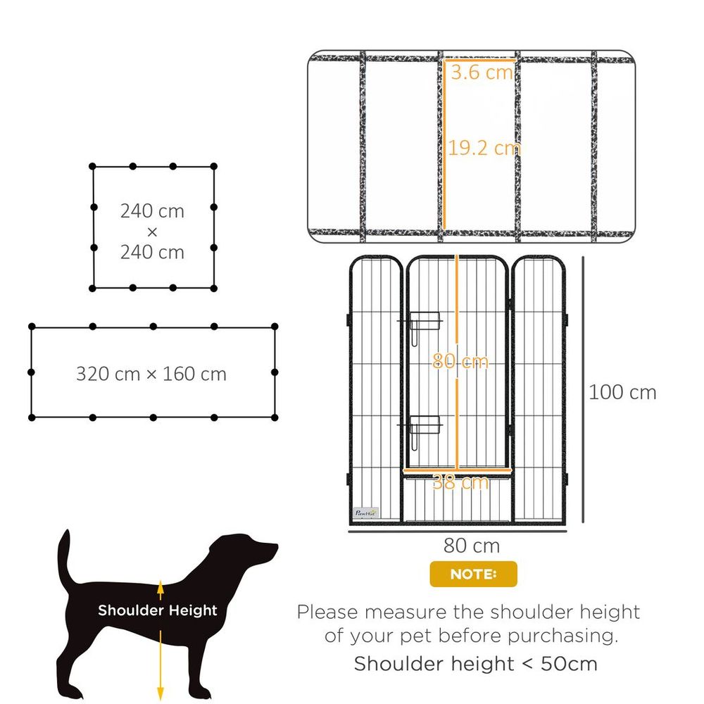 Durable 12-Panel Puppy Play Pen for Indoor/Outdoor Pet Exercise