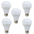 E27 15W Energy Saving Warm White LED Light Bulbs A60 E27 Screw-in non dimmable bulbs with Features Detail Pack 5