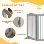 Dog Gate - Foldable & Freestanding - Grey