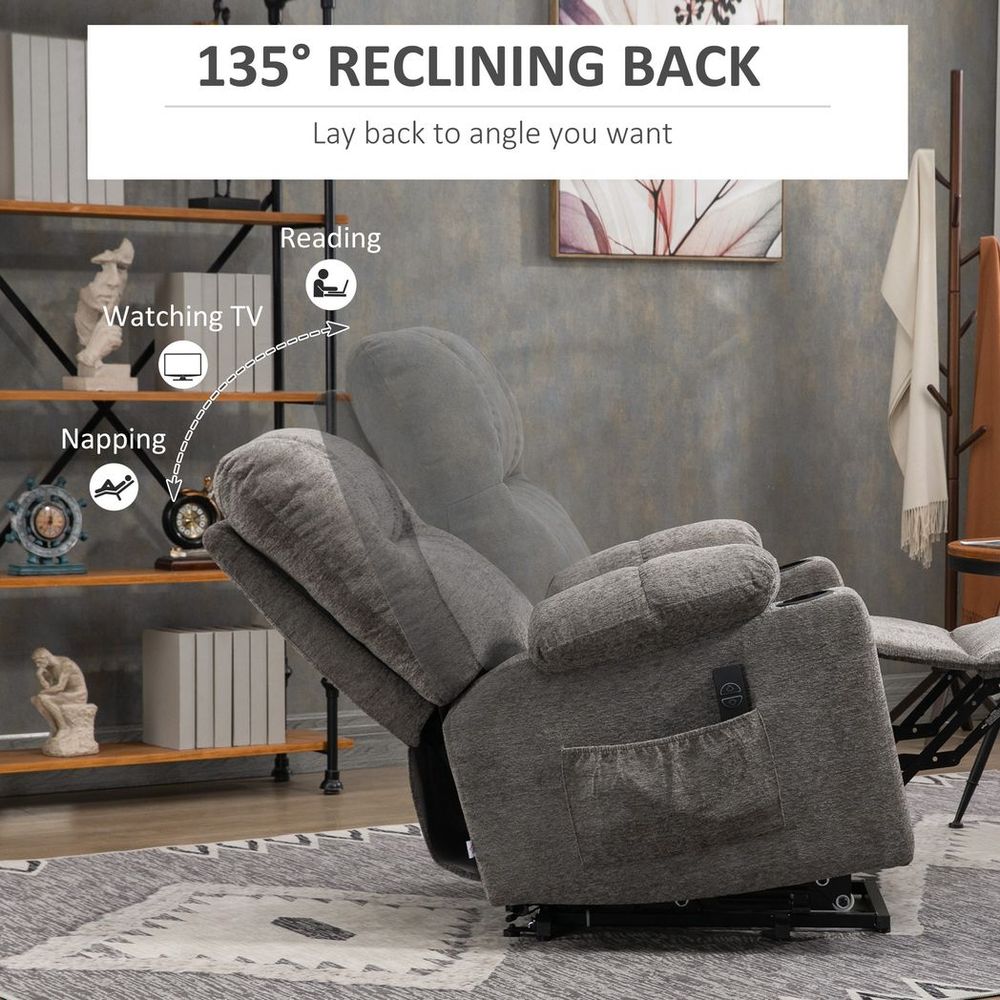 Heavy Duty Riser and Recliner Chair Lift Chair for the Elderly, Grey