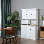 Kitchen Cupboard Storage Cabinet: Stylish + Spacious w/ Adjustable Shelves & Pull-Out Drawer