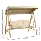 Retro Linen Swivel Chair - Steel Frame - Cushion Seat - Cream White