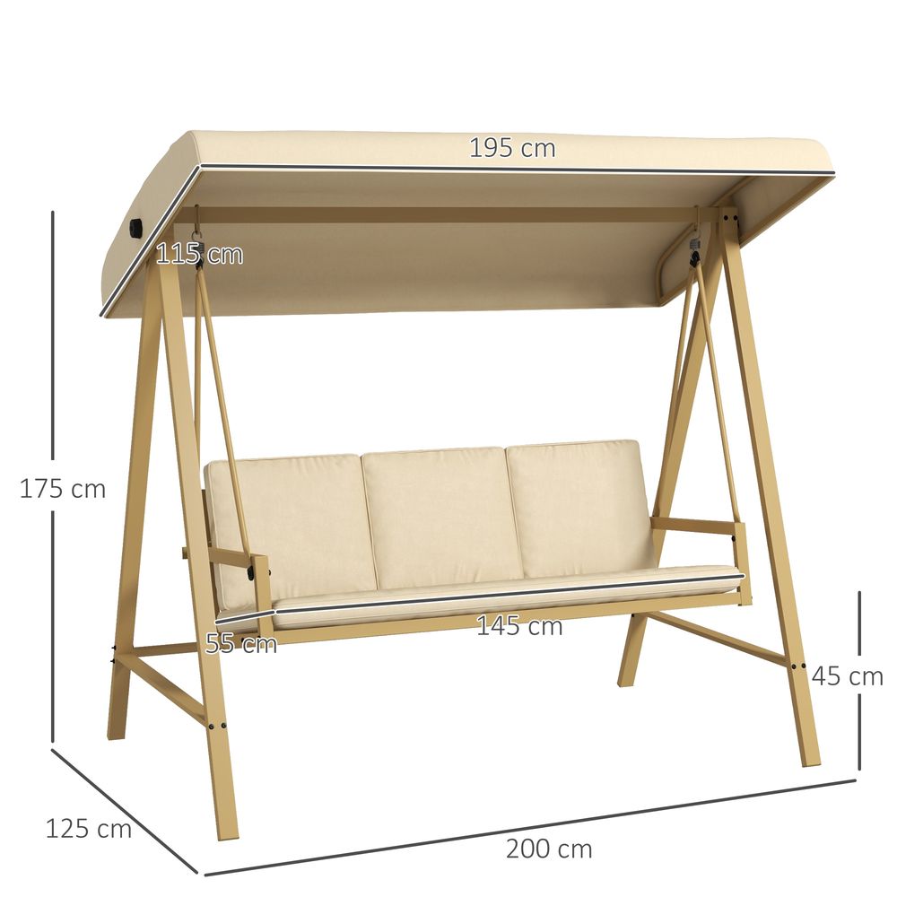 Retro Linen Swivel Chair - Steel Frame - Cushion Seat - Cream White
