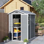 4 x 6ft Plastic Garden Shed with Floor, Window and Lockable Door