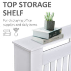 Slatted Radiator Cover Painted Cabinet MDF Lined Grill in White (172L x 19W x 81.5H cm)