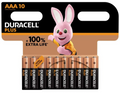 Duracell Plus + AAA Alkaline Batteries 10 Per Card- Box of 12