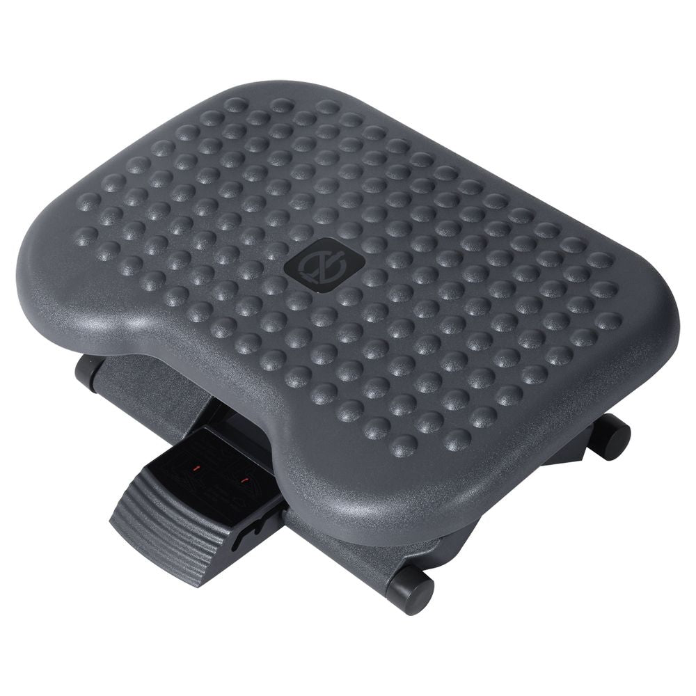 Adjustable Massage Footrest - 3 Position Tilting & Comfort - Home Office Black