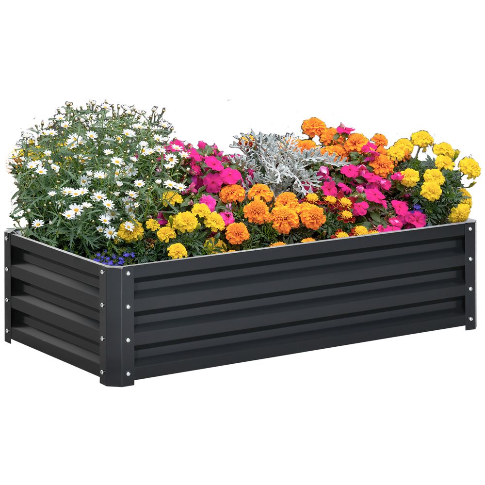 Steel Raised Bed Planter Box - 120x60cm - Modular Design - Ideal for Vegetables & Flowers