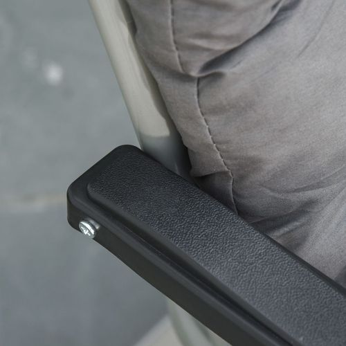 2 PCS Reclining Zero Gravity Chair Folding Lounger Cushion Dark Grey