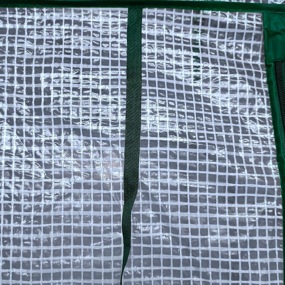 Walk-In Greenhouse - Steel Frame - PE Cover - Shelves - 186Lx120Wx190Hcm - White