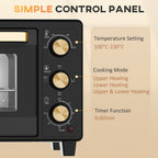 Mini Oven 16L Countertop Oven with Adjustable Temp Timer 1400W, Black