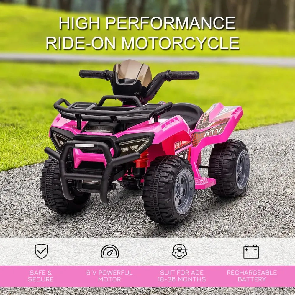 Kids Ride-On ATV with Music - Pink, 18 to 36 Months