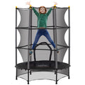 4.6FT/75" Kids Trampoline with Safety Enclosure, Indoor Outdoor