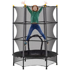 4.6FT/75" Kids Trampoline with Safety Enclosure, Indoor Outdoor