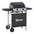 Propane Gas Barbecue Grill 2 Burner Cooking BBQ 5.6 kW w/ Side Shelves