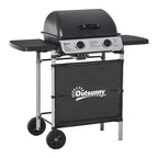 Propane Gas Barbecue Grill 2 Burner Cooking BBQ 5.6 kW w/ Side Shelves