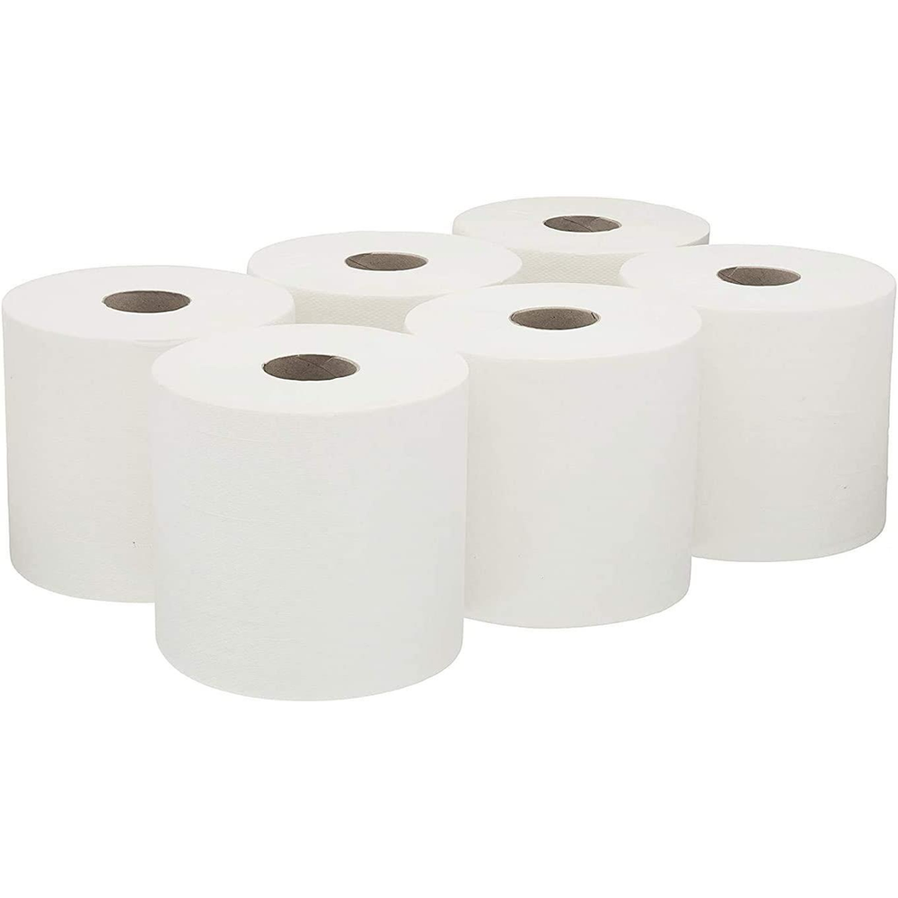 ASPECT Kitchen Rolls Centrefeed (24 Rolls, White) - 2 Ply Embossed Pattern Paper Towels - Strong and Absorbent Tissue Paper - UK Supplier - Wipe Away - for Commercial & Kitchen Use