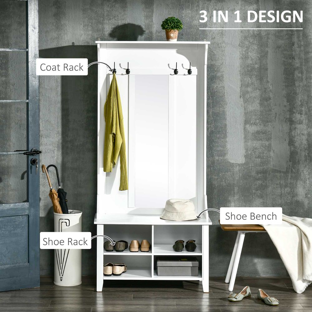 Mirror Cabinet, 80x40x170cm - White