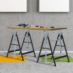 2xTelescopic Builders Trestle Work Bench-Black