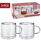 DOUBLE WALL GLASSES - Heat-proof Cups for Hot & Cold Drinks