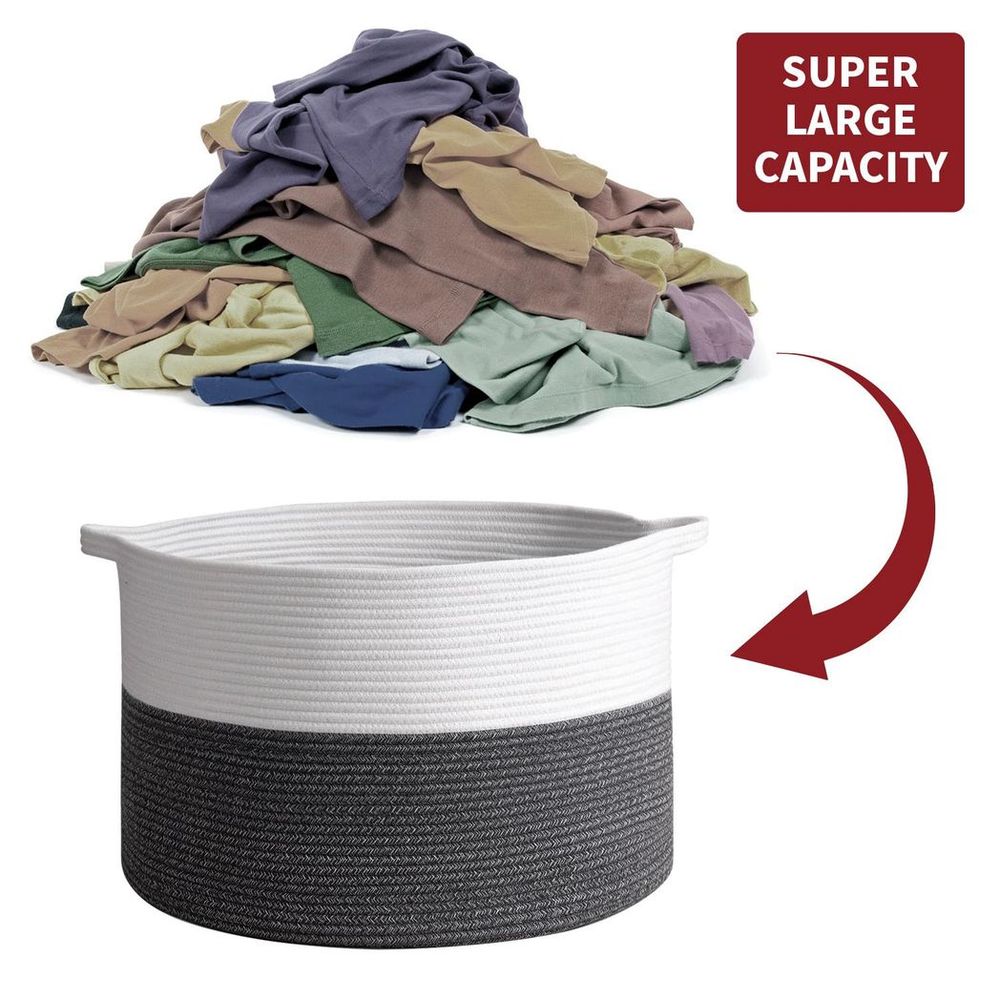 Laundry Basket White & D Grey