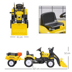 Pedal Go Kart Ride on Excavator - Yellow