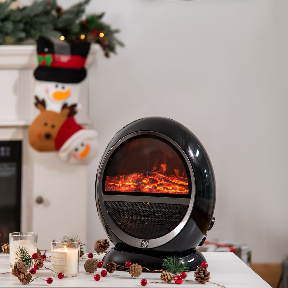 Free standing Electric Fireplace Heater Rotatable Head Overheating Protection
