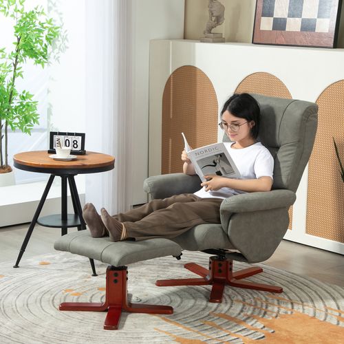 Recliner Chair with Footstool, Backrest Adjustable, Armchair