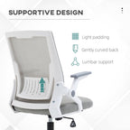 Mesh Office Chair for Home with Lumbar Support, Flip-up Arm, Wheels